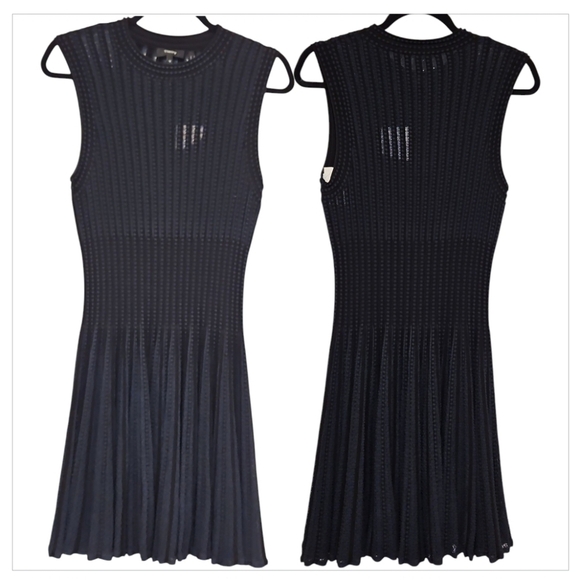 🦃TODAY ONLY🦃Theory check Blue/ black Mini Dress Fit & Flare NWT sz M - Picture 3 of 9